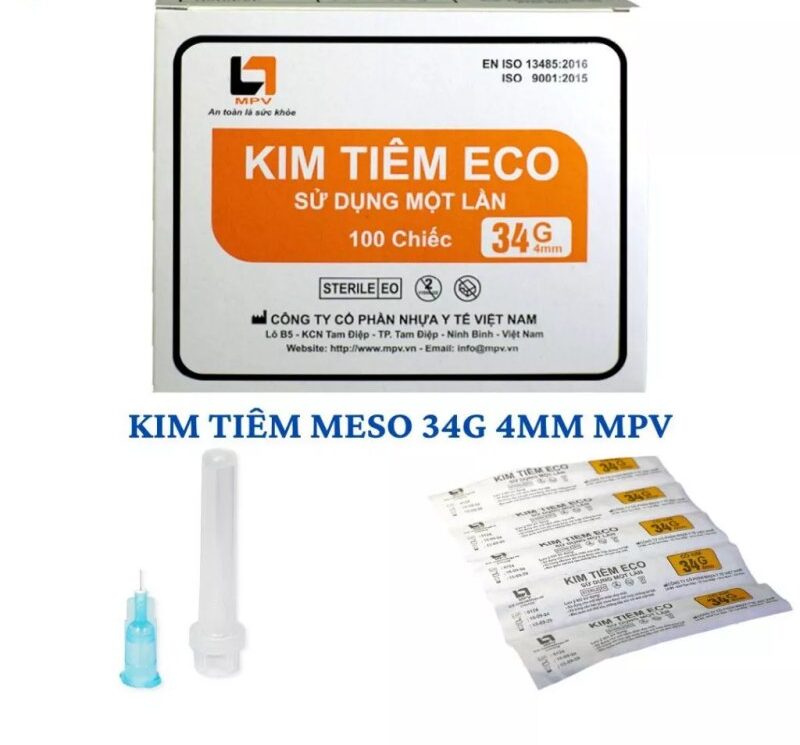 Hộp 100 đầu kim tiêm meso 34G 4mm MPV