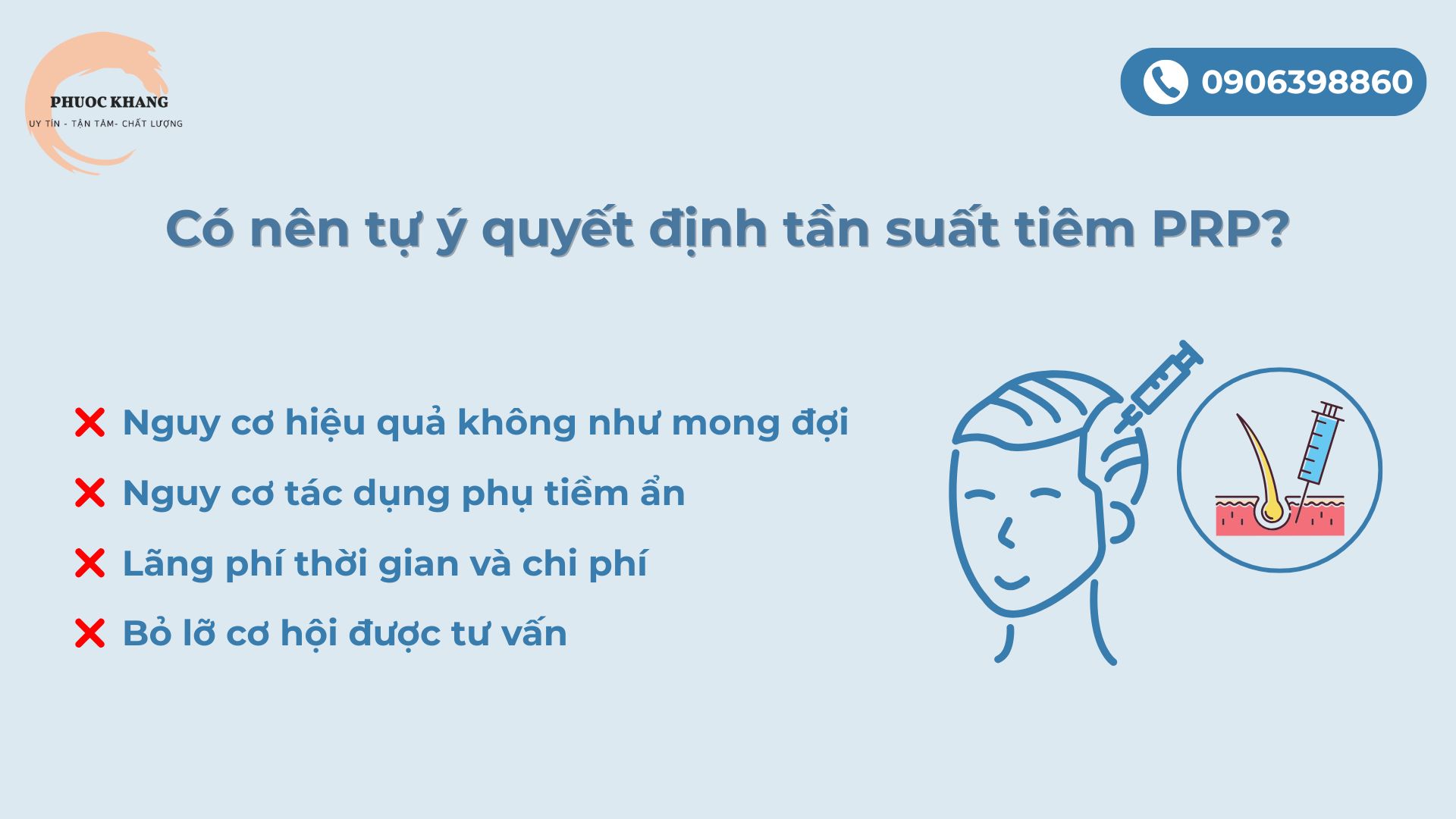 Có nên tự quyết định tần suất tiêm PRP bao lâu làm 1 lần?