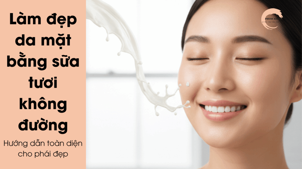 hướng dẫn làm đẹp da mặt bằng sữa tươi không đường cho phụ nữ.